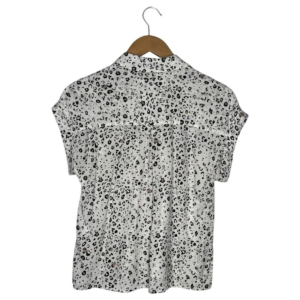 Rails Top Womens Xs Leopard Print Short Cuffed Sl… - image 8